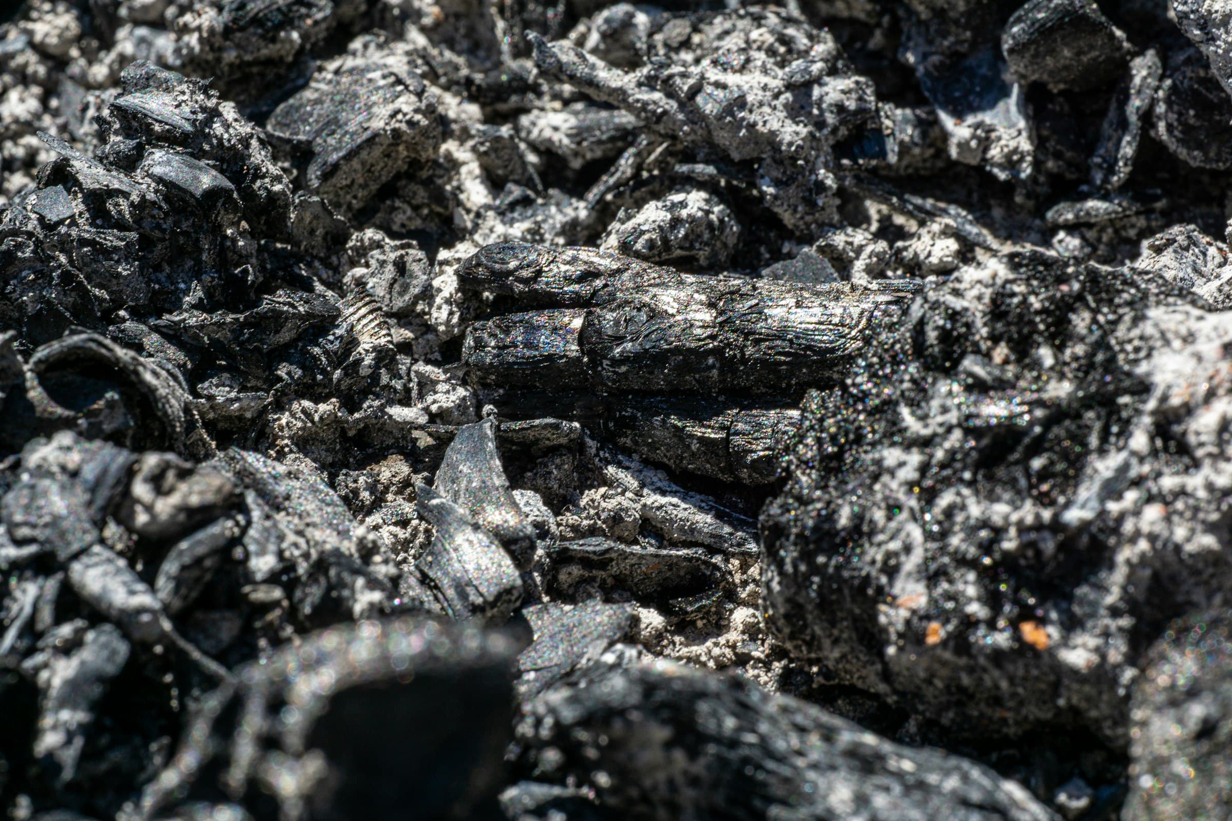 Close-up of a pile of black coal